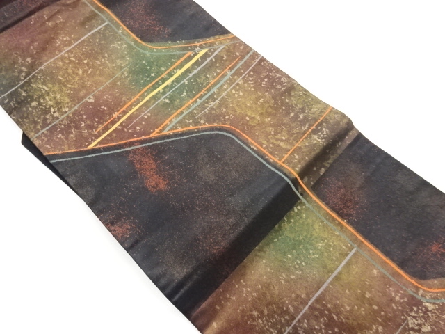 JAPANESE NAGOYA OBI / WOVEN ABSTRACT STRIPE